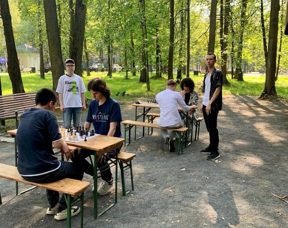 В День молодежи в ступинском парке Островского прошел шахматный турнир