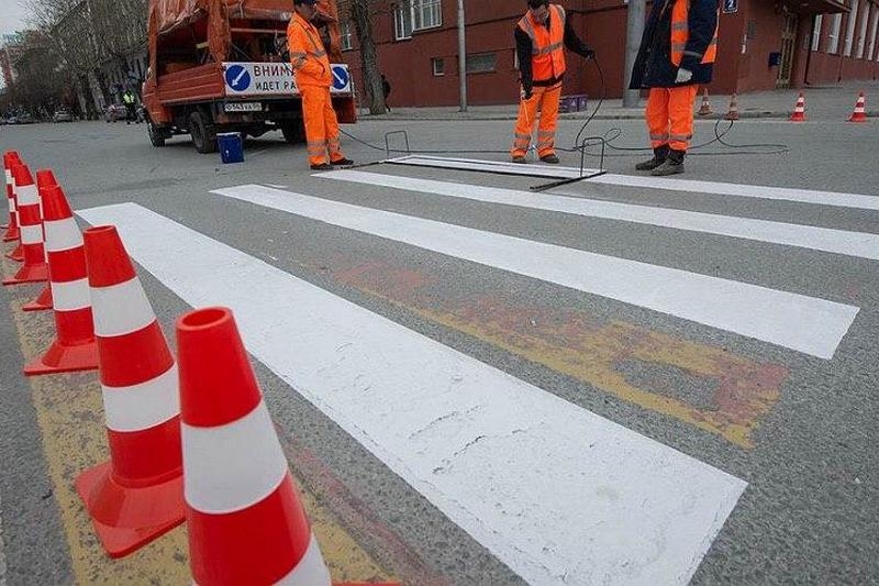 В Подмосковье восстановили дорожную разметку на пешеходных переходах